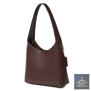 Medium Faux Leather Hobo Shoulder Bag with Top Handle